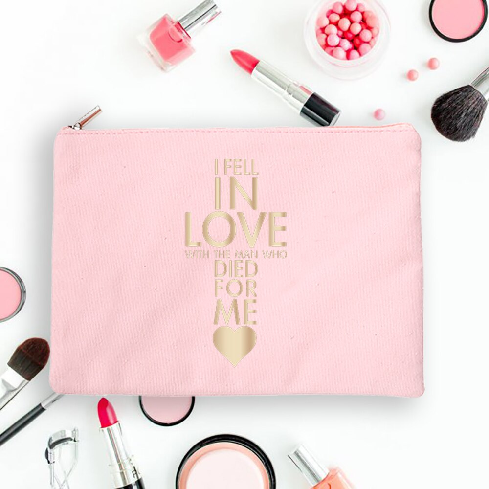 But First Jesus Women Canvas Cosmetic Cases Bags Makeup Pouch Purse Lipstick Storage Organizer Handbag Christian Holiday Gift